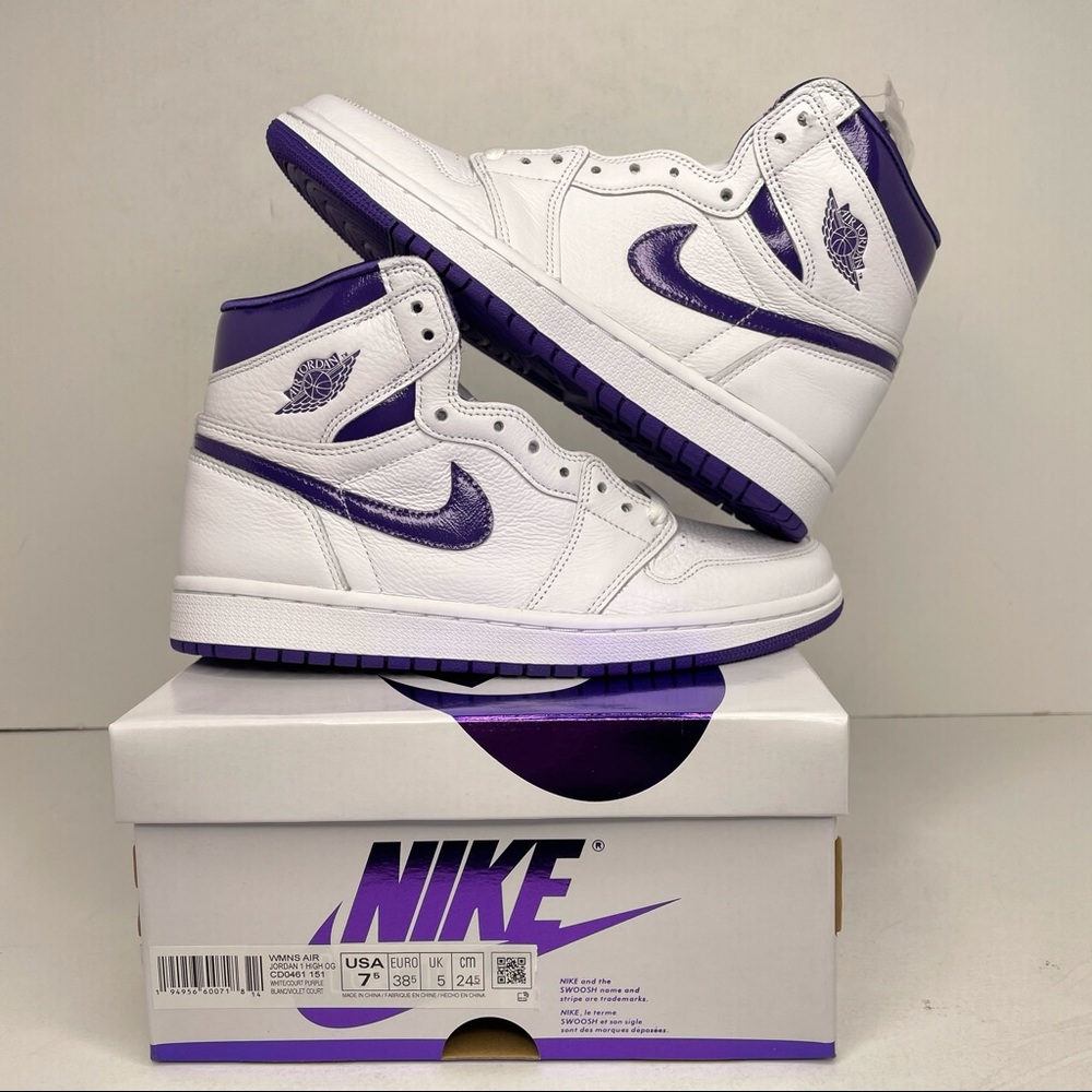 Nike Air Jordan 1 Retro High WMNS Purple Metallic - Picture 1 of 4